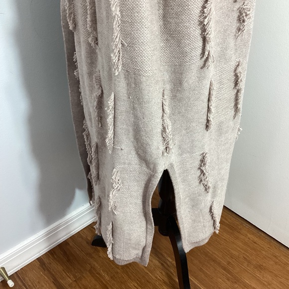 NWT PURE JILL JACQUARD FRINGE GILET COLOR: LT MOCHA HTHR SIZE: 2X - Picture 8 of 14